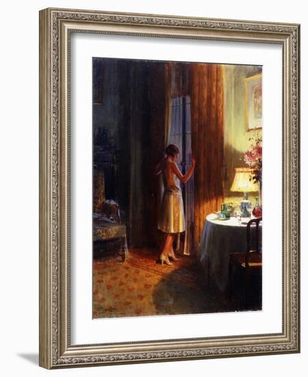 The Late Arrival, (Oil on Canvas)-Delphin Enjolras-Framed Giclee Print