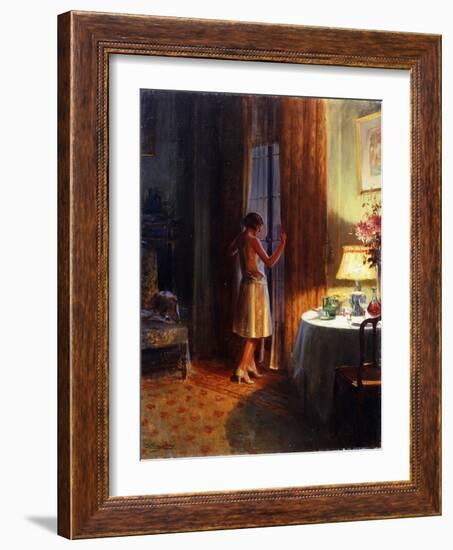 The Late Arrival, (Oil on Canvas)-Delphin Enjolras-Framed Giclee Print