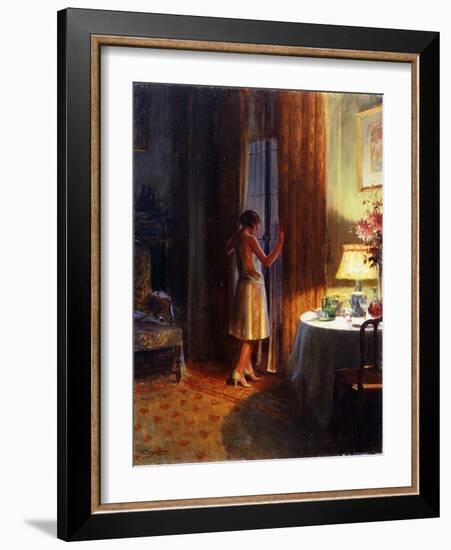 The Late Arrival, (Oil on Canvas)-Delphin Enjolras-Framed Giclee Print