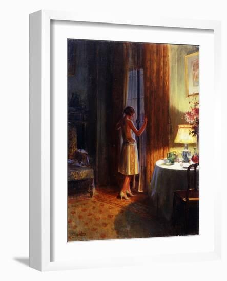 The Late Arrival, (Oil on Canvas)-Delphin Enjolras-Framed Giclee Print