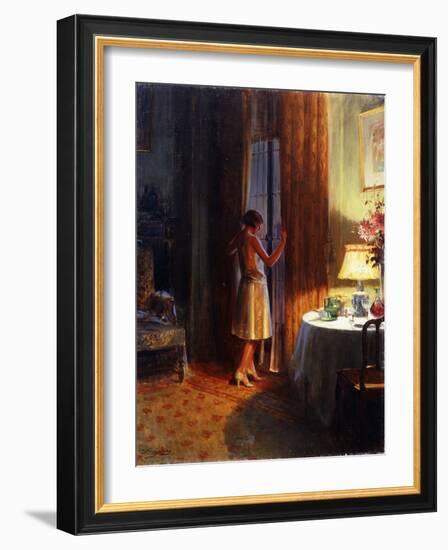 The Late Arrival, (Oil on Canvas)-Delphin Enjolras-Framed Giclee Print