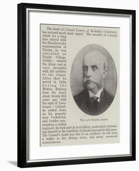 The Late Colonel Lowry-null-Framed Giclee Print