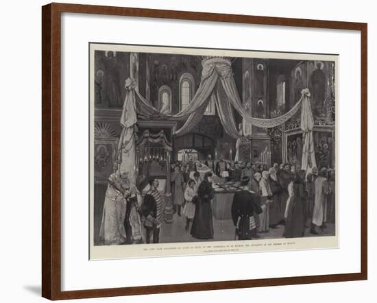 The Late Czar Alexander III Lying in State at the Cathedral of St Michael the Archangel-Amedee Forestier-Framed Giclee Print