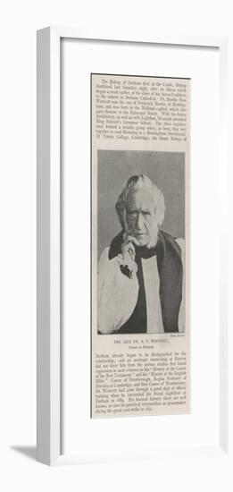 The Late Dr B F Westcott, Bishop of Durham-null-Framed Giclee Print