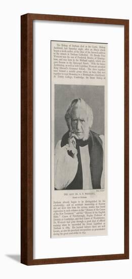 The Late Dr B F Westcott, Bishop of Durham-null-Framed Giclee Print