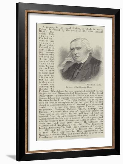 The Late Dr Russell Hind-null-Framed Giclee Print