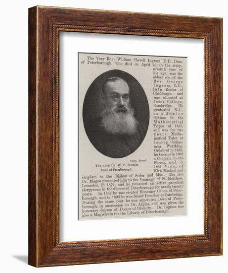 The Late Dr W C Ingram, Dean of Peterborough-null-Framed Giclee Print