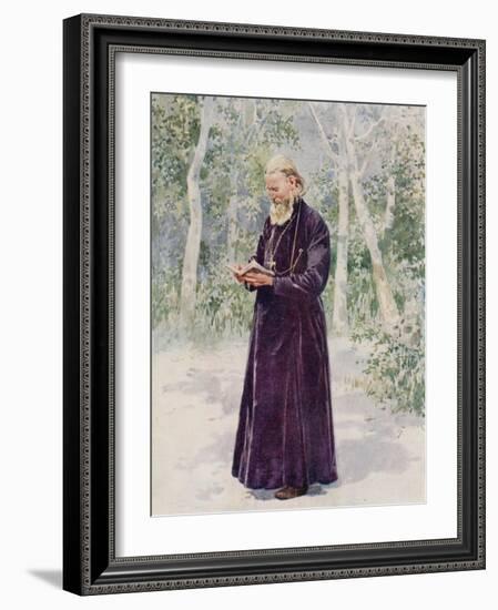 The Late Father John of Cronstadt in His Garden-Frederic De Haenen-Framed Giclee Print
