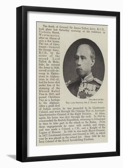 The Late General Sir J Talbot Airey-null-Framed Giclee Print