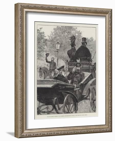 The Late German Emperor in His Carriage, with the Crown Prince, in the Unter Den Linden, Berlin-Richard Caton Woodville II-Framed Giclee Print