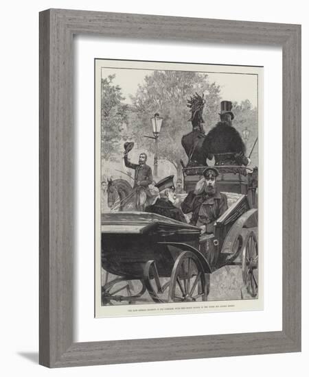 The Late German Emperor in His Carriage, with the Crown Prince, in the Unter Den Linden, Berlin-Richard Caton Woodville II-Framed Giclee Print