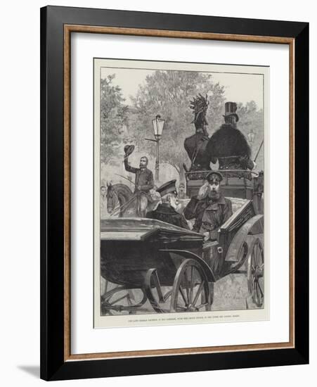 The Late German Emperor in His Carriage, with the Crown Prince, in the Unter Den Linden, Berlin-Richard Caton Woodville II-Framed Giclee Print