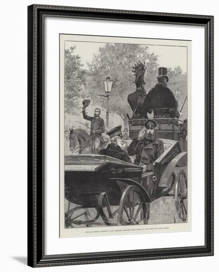 The Late German Emperor in His Carriage, with the Crown Prince, in the Unter Den Linden, Berlin-Richard Caton Woodville II-Framed Giclee Print