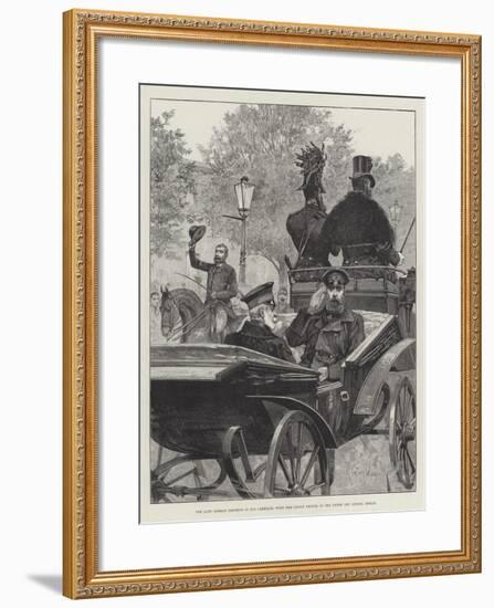 The Late German Emperor in His Carriage, with the Crown Prince, in the Unter Den Linden, Berlin-Richard Caton Woodville II-Framed Giclee Print