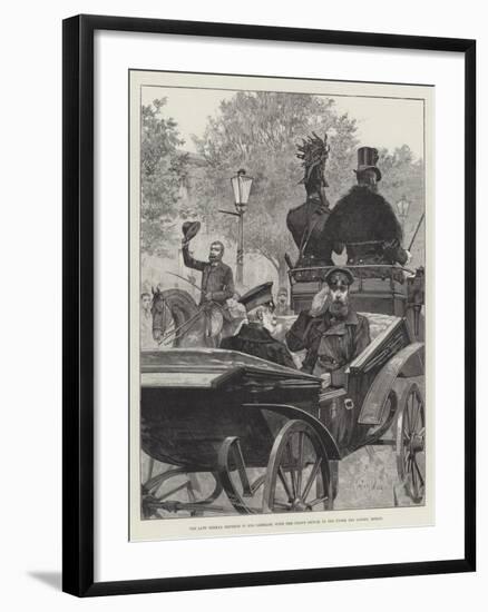 The Late German Emperor in His Carriage, with the Crown Prince, in the Unter Den Linden, Berlin-Richard Caton Woodville II-Framed Giclee Print