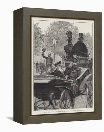 The Late German Emperor in His Carriage, with the Crown Prince, in the Unter Den Linden, Berlin-Richard Caton Woodville II-Framed Premier Image Canvas