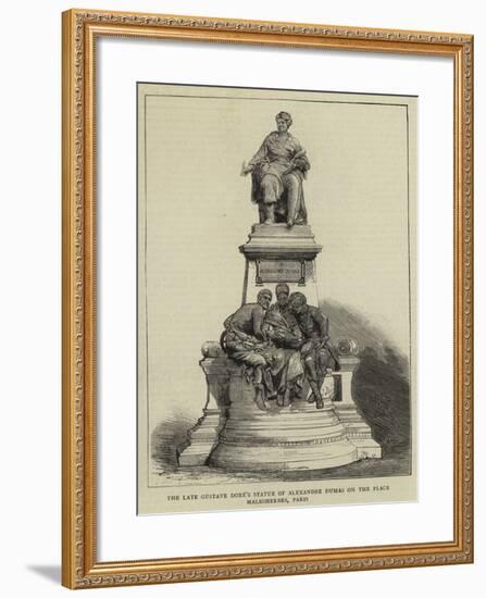 The Late Gustave Dore's Statue of Alexandre Dumas on the Place Malesherbes, Paris-null-Framed Giclee Print