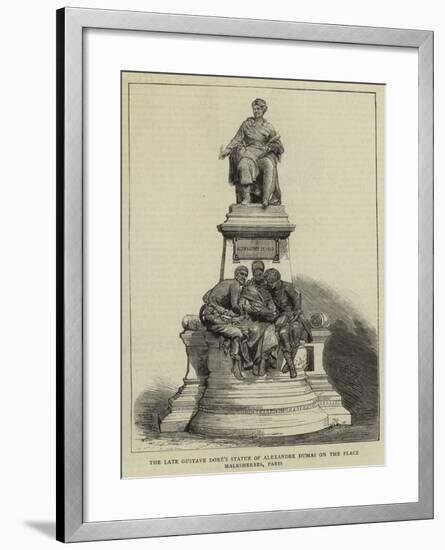 The Late Gustave Dore's Statue of Alexandre Dumas on the Place Malesherbes, Paris-null-Framed Giclee Print