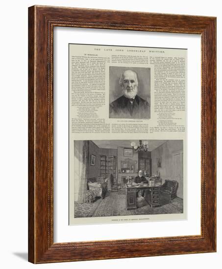 The Late John Greenleaf Whittier-Thomas Harrington Wilson-Framed Giclee Print