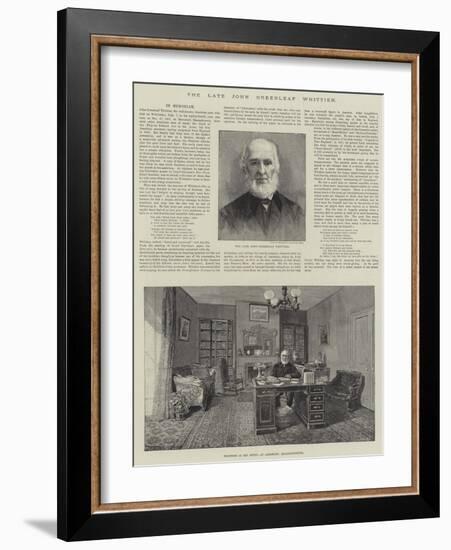 The Late John Greenleaf Whittier-Thomas Harrington Wilson-Framed Giclee Print