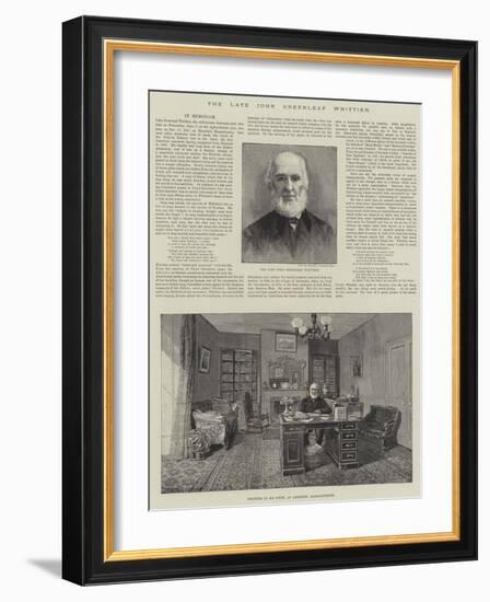 The Late John Greenleaf Whittier-Thomas Harrington Wilson-Framed Giclee Print