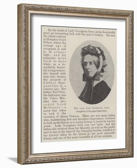 The Late Lady Georgiana Grey, Daughter of the Great Earl Grey-null-Framed Giclee Print