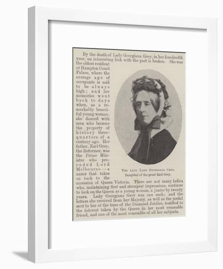 The Late Lady Georgiana Grey, Daughter of the Great Earl Grey-null-Framed Giclee Print