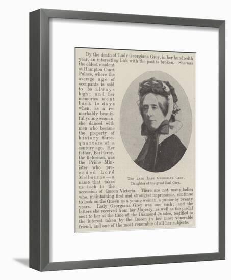 The Late Lady Georgiana Grey, Daughter of the Great Earl Grey-null-Framed Giclee Print