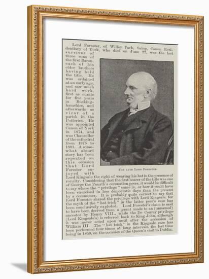 The Late Lord Forester-null-Framed Giclee Print