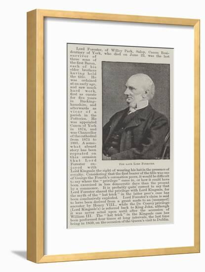 The Late Lord Forester-null-Framed Giclee Print