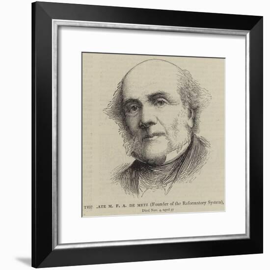 The Late M F a De Metz, Founder of the Reformatory System-null-Framed Giclee Print