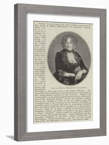 The Late Maria, Marchioness of Ailesbury-null-Framed Giclee Print