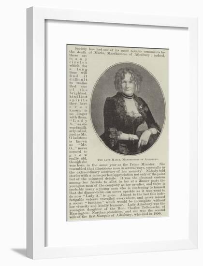 The Late Maria, Marchioness of Ailesbury-null-Framed Giclee Print