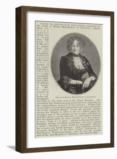 The Late Maria, Marchioness of Ailesbury-null-Framed Giclee Print