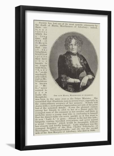 The Late Maria, Marchioness of Ailesbury-null-Framed Giclee Print