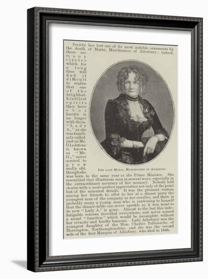 The Late Maria, Marchioness of Ailesbury-null-Framed Giclee Print