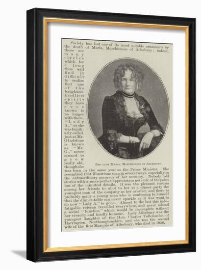 The Late Maria, Marchioness of Ailesbury-null-Framed Giclee Print