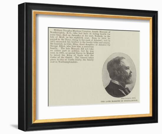 The Late Marquis of Northampton-null-Framed Giclee Print