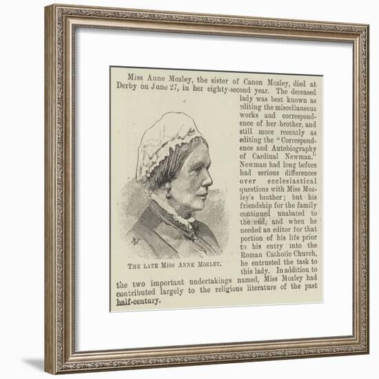 The Late Miss Anne Mozley-null-Framed Giclee Print