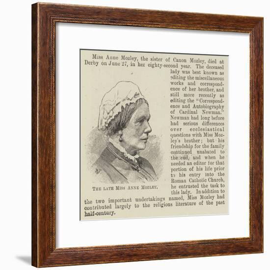 The Late Miss Anne Mozley-null-Framed Giclee Print