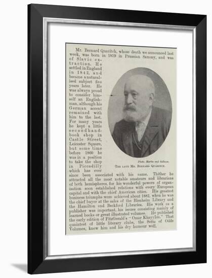 The Late Mr Bernard Quaritch-null-Framed Giclee Print