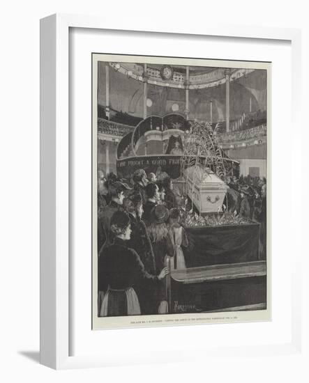 The Late Mr C H Spurgeon, Viewing the Coffin in the Metropolitan Tabernacle, 9 February 1892-Amedee Forestier-Framed Giclee Print