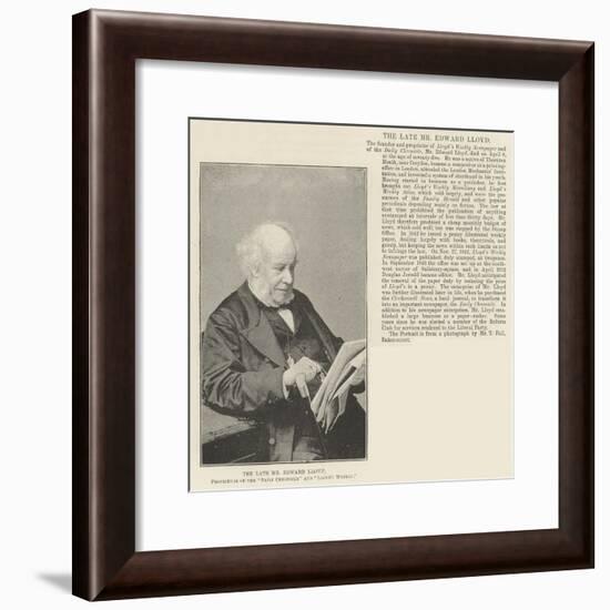 The Late Mr Edward Lloyd, Proprietor of the Daily Chronicle and Lloyd's Weekly-null-Framed Giclee Print