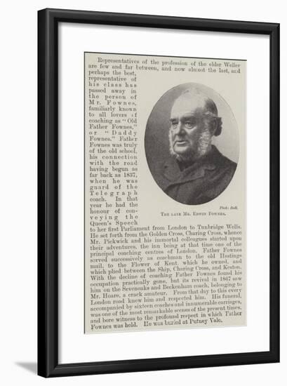 The Late Mr Edwin Fownes-null-Framed Giclee Print