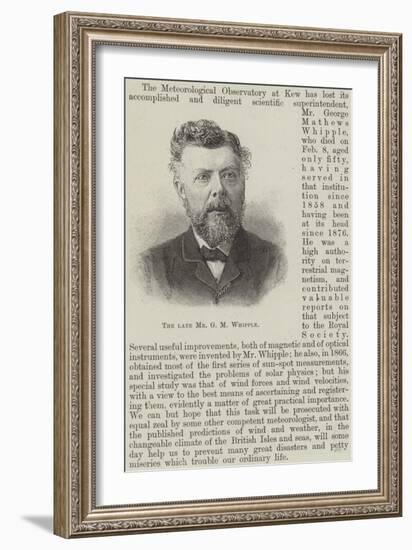 The Late Mr G M Whipple-null-Framed Giclee Print