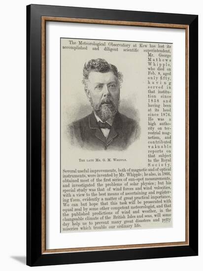 The Late Mr G M Whipple-null-Framed Giclee Print