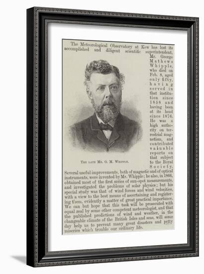 The Late Mr G M Whipple-null-Framed Giclee Print