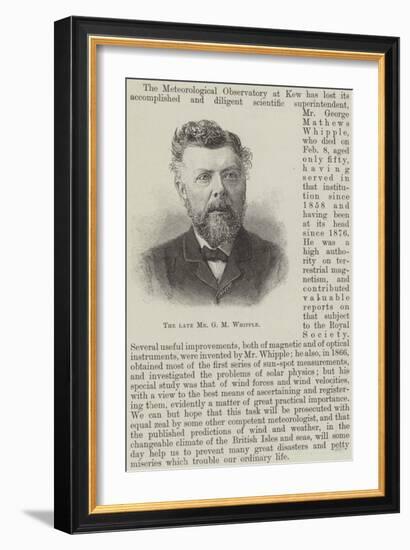 The Late Mr G M Whipple-null-Framed Giclee Print