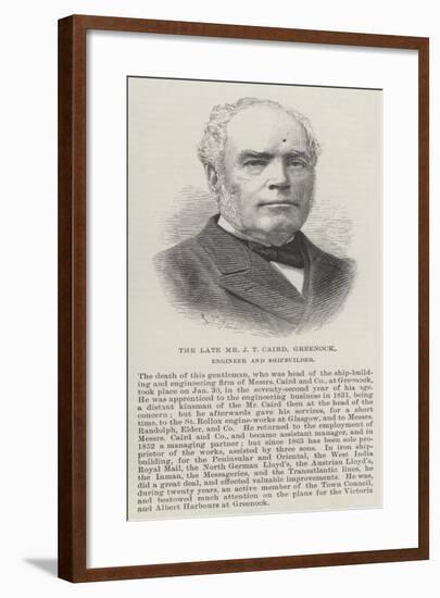 The Late Mr J T Caird, Greenock, Engineer and Shipbuilder-null-Framed Giclee Print