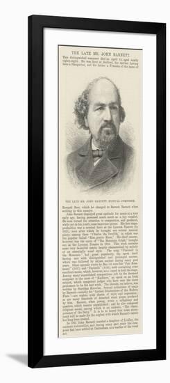 The Late Mr John Barnett, Musical Composer-null-Framed Giclee Print